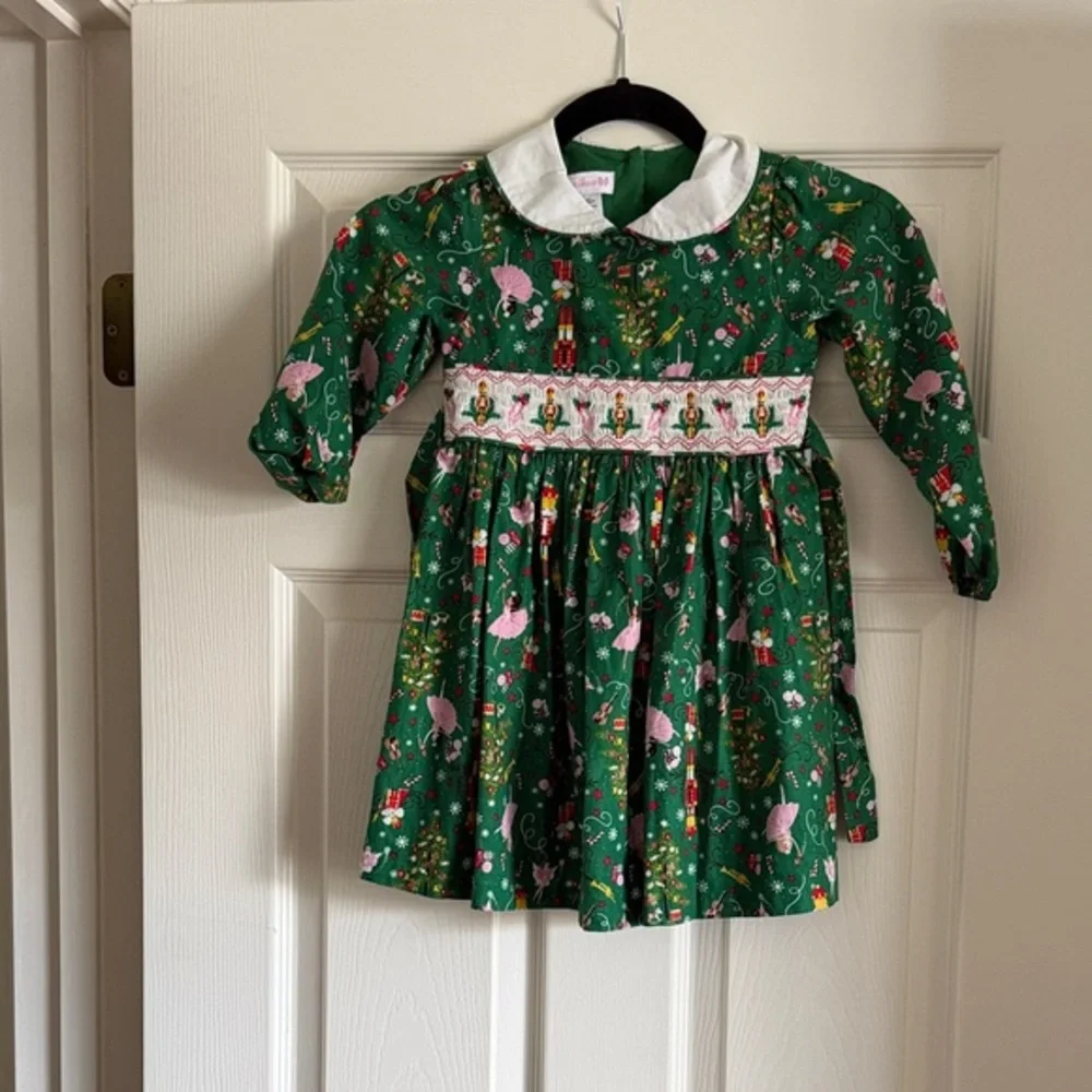 Green Holiday Kids Dress